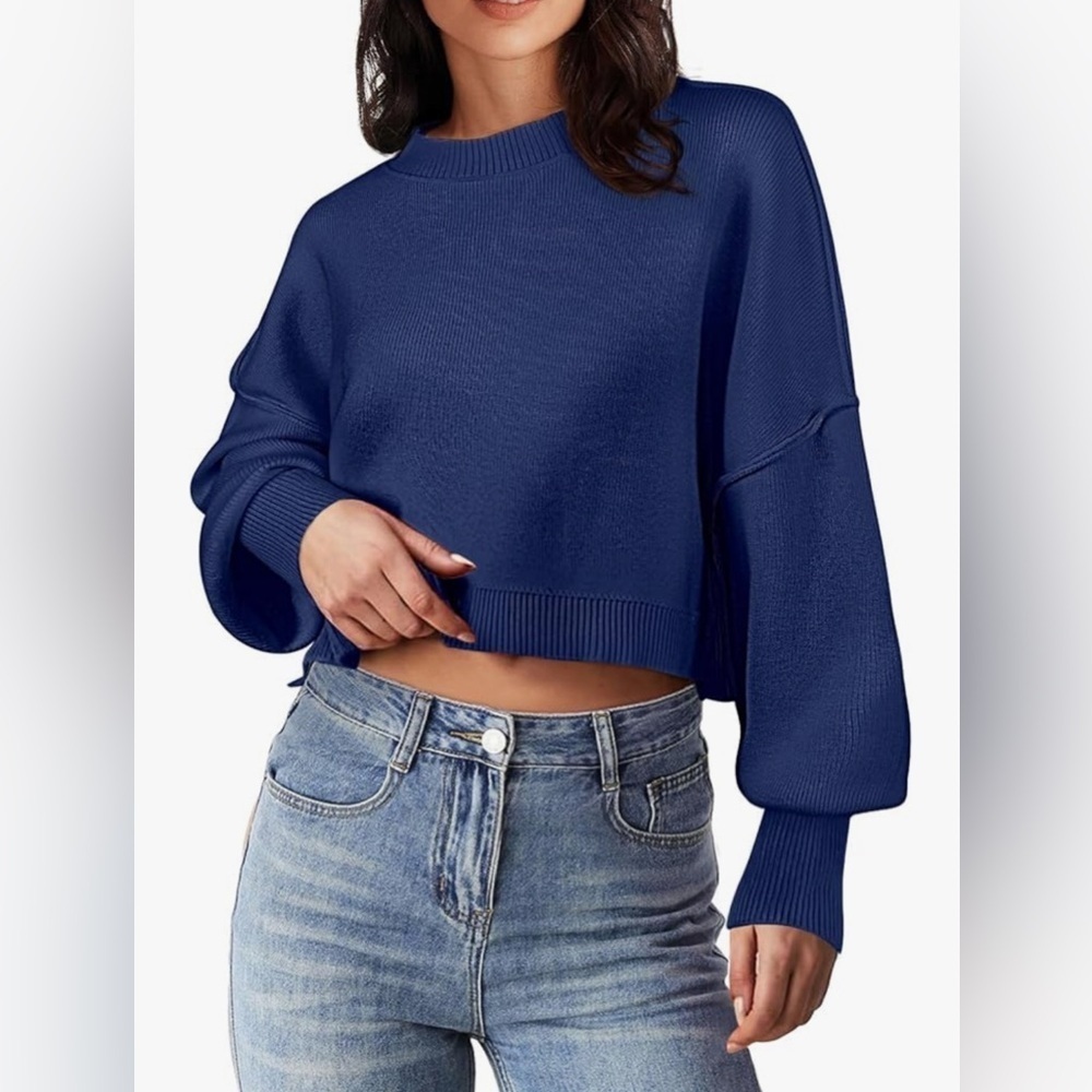 NWT Merokeety Crewneck Crop Sweater